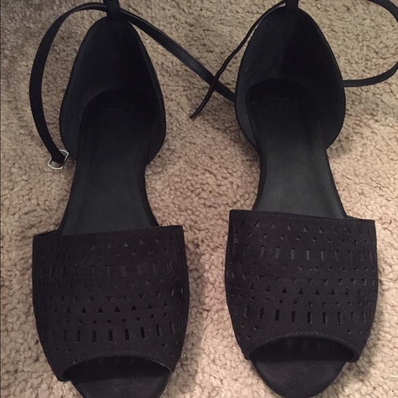 ASOS Black Peep Toe Flats