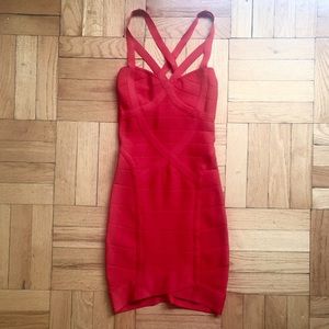 Bebe red bandage bodycon dress