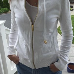 White Tory Burch zip up jacket
