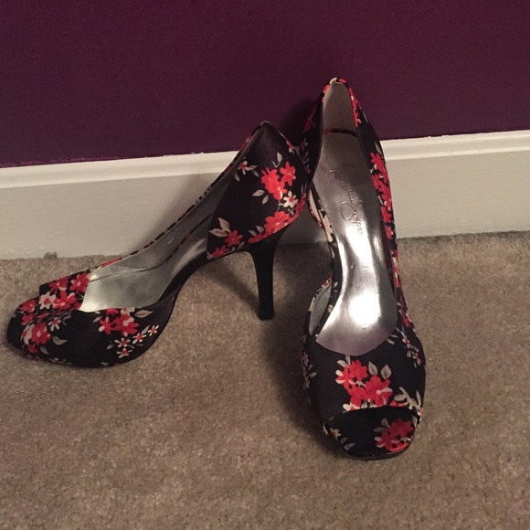Jessica Simpson cherry blossom high heels