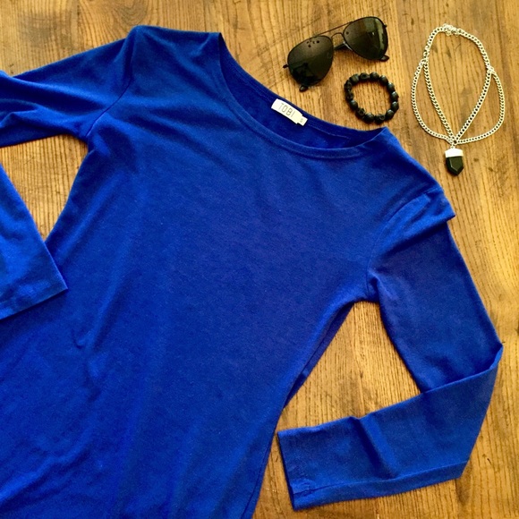 Tobi Royal Blue Long Sleeve Bodycon Mini Dress