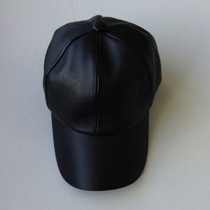 Faux leather hat