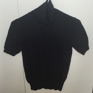Black short sleeve turtleneck sweater