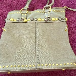 Gray beaded bag