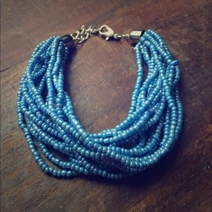 Blue beaded bracelet