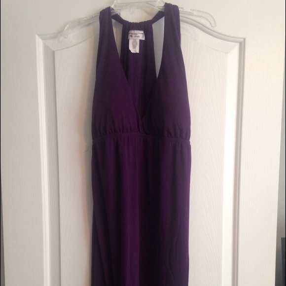 Purple cotton maxi dress