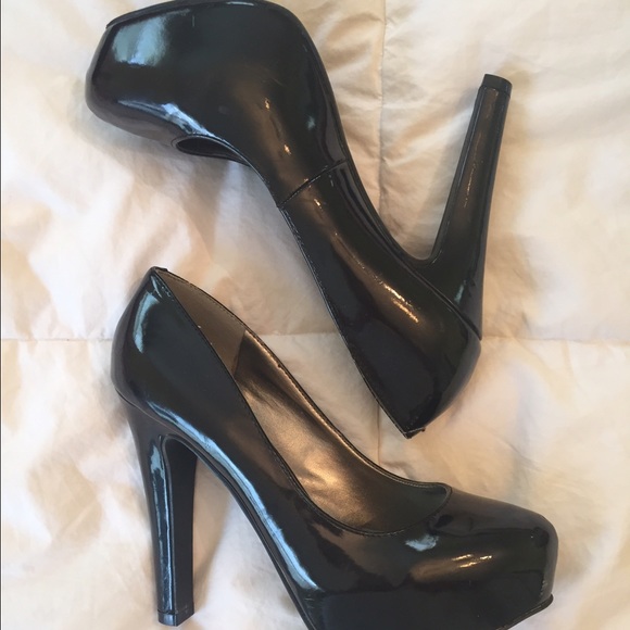 Paten Leather black heels
