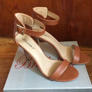 Unique color ankle strap heels