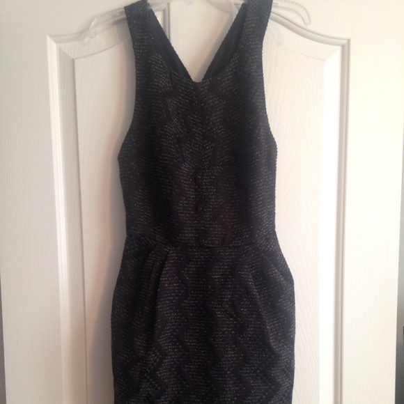 Black crisscross sweater dress