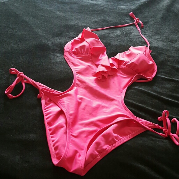 Sexy Hot Pink Halter Monokini