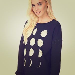 Forever21 Studded Moon Phase Sweatshirt