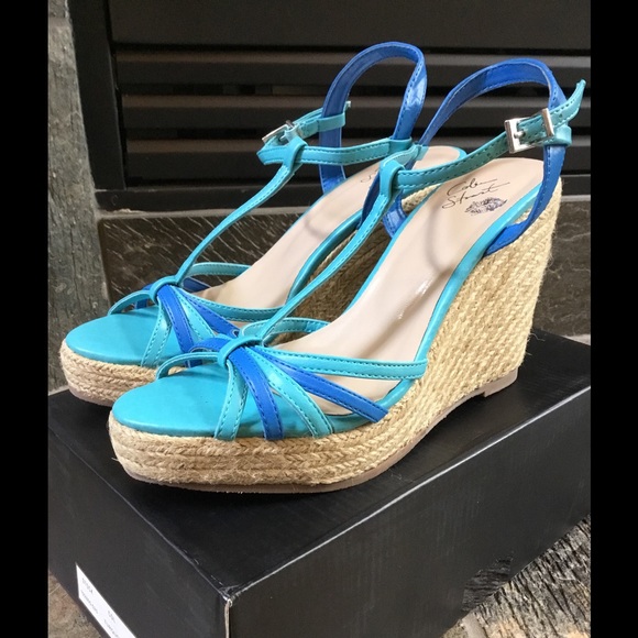 Colin Stuart Shoes - New Colin Stuart Turquoise Wedges Size 7.5