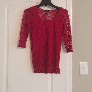 Rue 21 red lace shirt