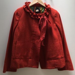 J.Crew Ruffled Collar Wool Jacket