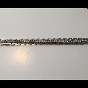 JCREW SILVER BRACELET WITH CRYSTALS. THIN ON HAND