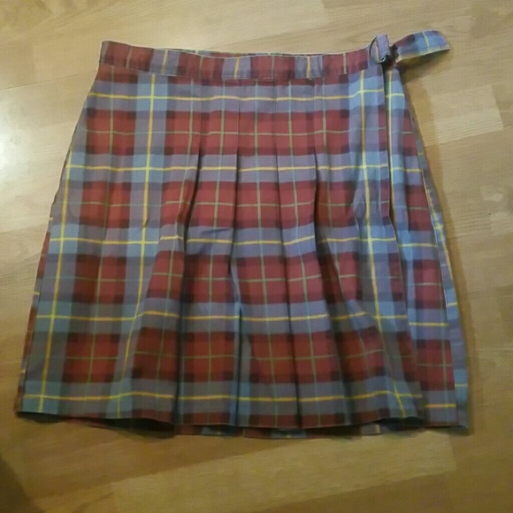 Wrap around plaid skirt