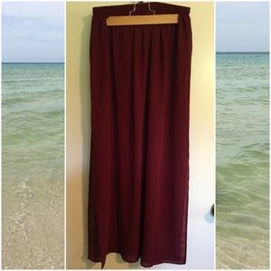 Maroon maxi skirt