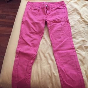 American Eagle salmon jeans.