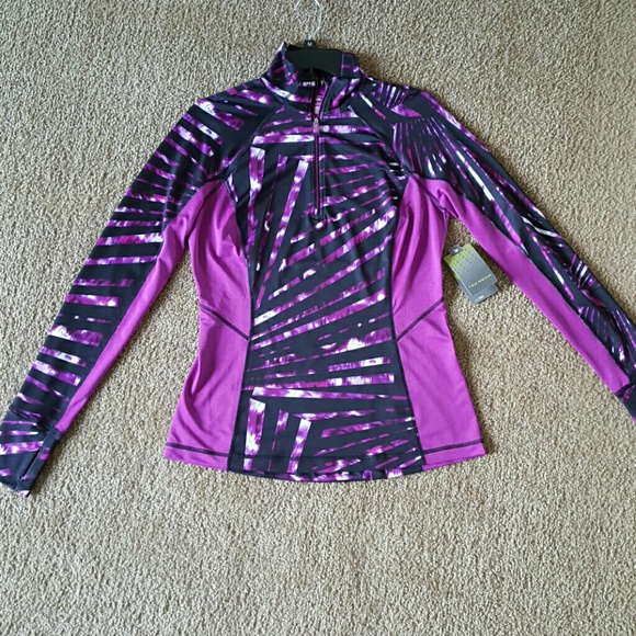 NWT purple and black running top
