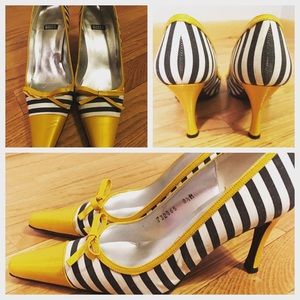 Costablanca Yellow w/ Stripes Heels