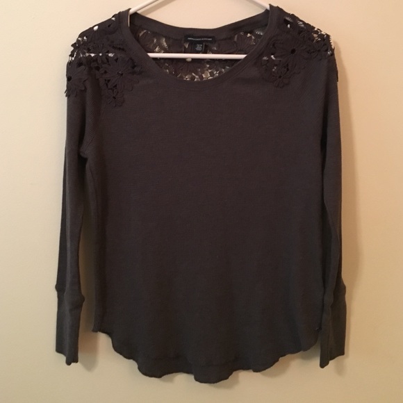 Lace detail long sleeve shirt