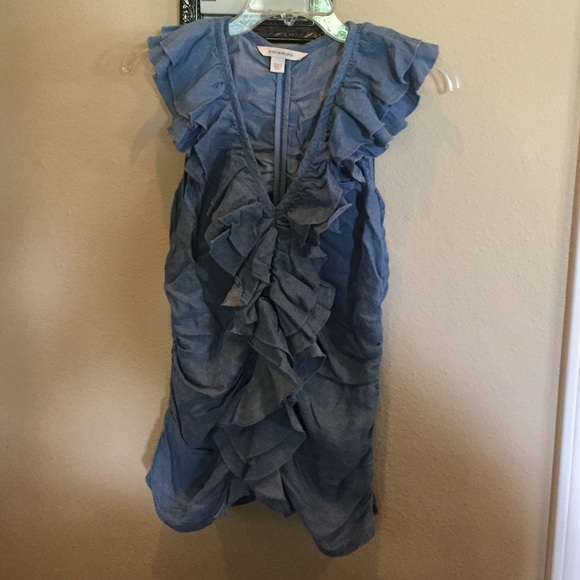 Denim ruffle top