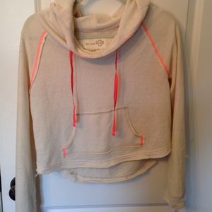 Free People barely worn! Cream and pink sweater