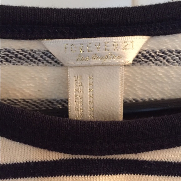 Womens blue and white stripe long sleeve shirt - Picture 2 of 2