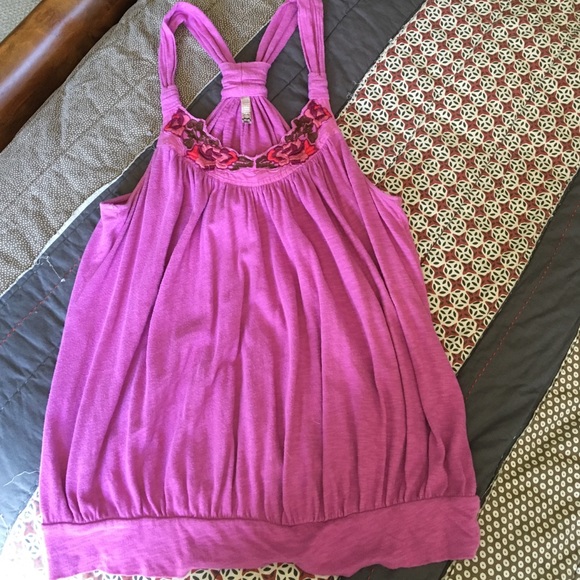 Free People Fuschia Y-Back Tank - Picture 2 of 5