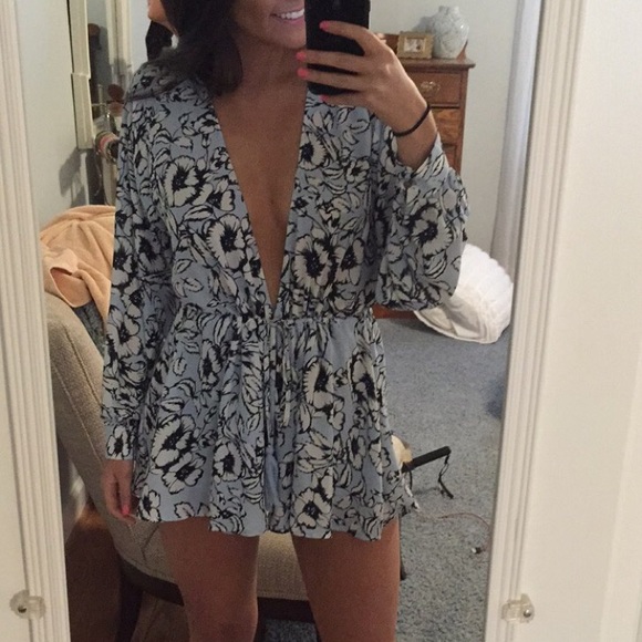 Blue floral romper!