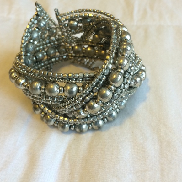 Chunky adjustable silver bracelet