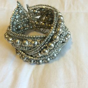 Chunky adjustable silver bracelet