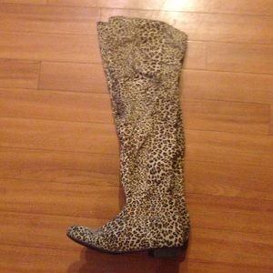 Thigh-High Cheetah Boots