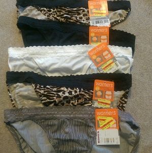 5 pair Warner's bikini undies