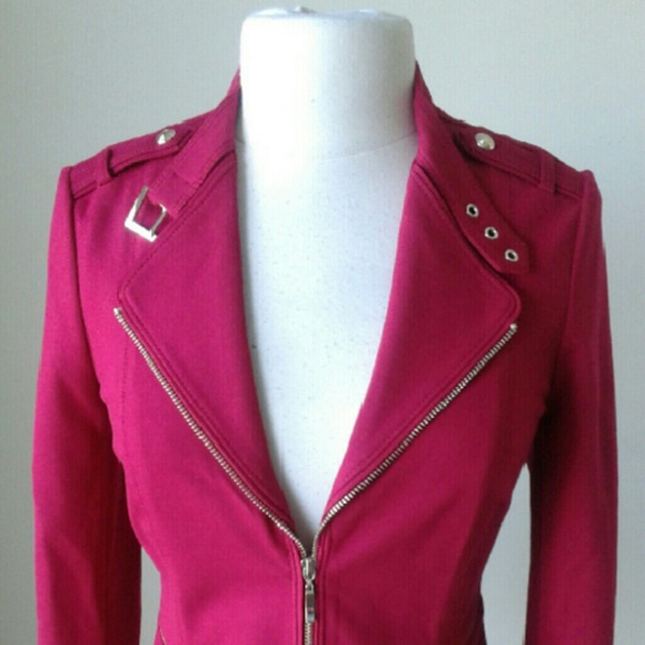 Red Ponte moto zipper jacket - Picture 2 of 3