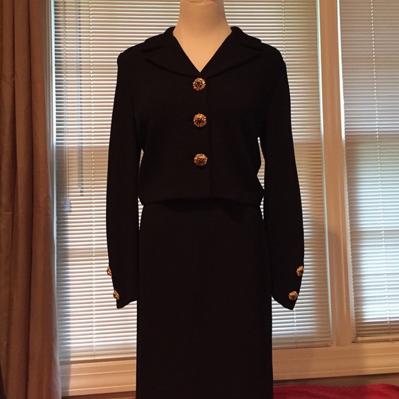 St. John black jacket with large buttons