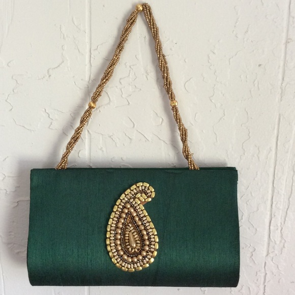 Silk beaded evening bag