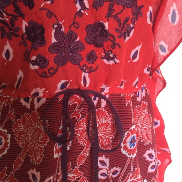 Free People floral ruffle tunic smock dress - Picture 2 of 4