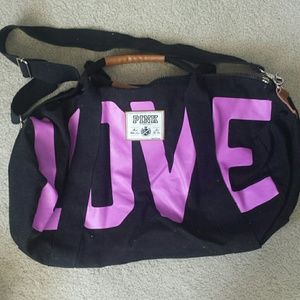 Pink duffle bag