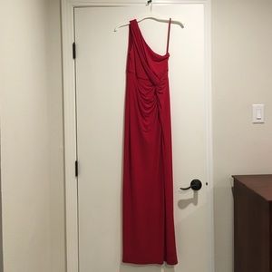 Red evening gown