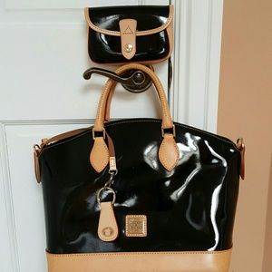Dooney & Bourke Patent Satchel w/ matching change