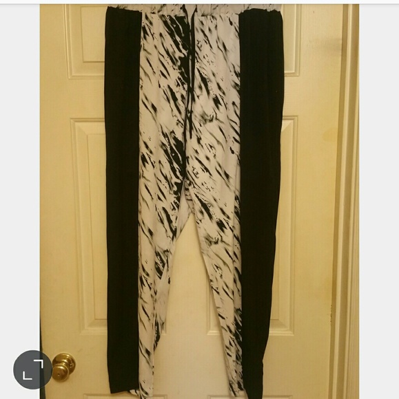 ASOS drawstring blk/white pants US 14