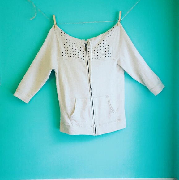 Cropped sleeved hoodie