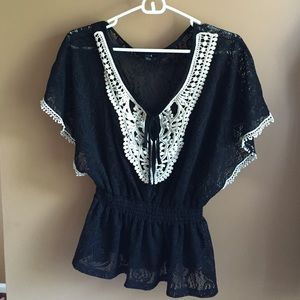 Forever 21 black blouse - Size Large!