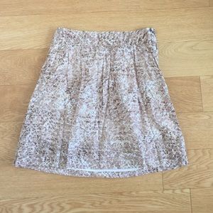 Loft tan printed cotton skirt