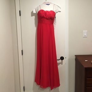 Red evening gown