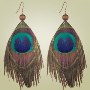 Maurice's Peacock Feather Earrings