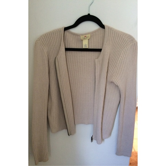 Limited knitted beige zip up sweater cardigan - Picture 1 of 3