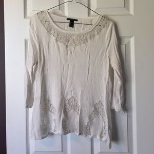 White 3/4 Sleeve Blouse