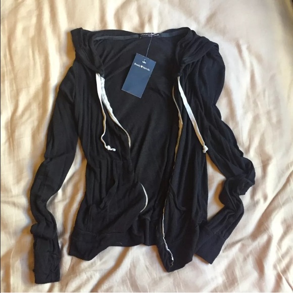Brandy Melville lightweight black hoodie jacket